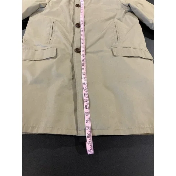 VTG Woolrich Brown Khaki Faux Fur Lined Button Down Winter Coat Mens Sz 40 Parka - Picture 9 of 15